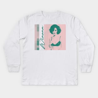 Winona Ryder /∆\ 90s Style Duotone Aesthetic Kids Long Sleeve T-Shirt